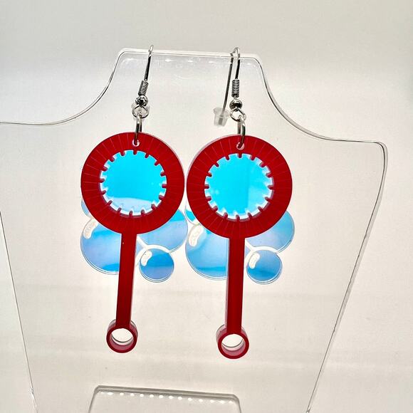Bubble Wand Earrings - Summer Earrings - Bubble Accessories - Party Earrings - Picture 4 of 11